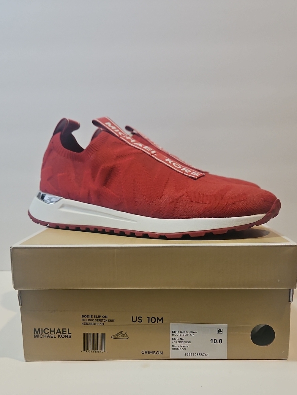 Michael Kors Bodie  Red Knit Slip-On Sneaker